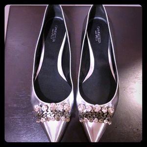 Giambattista Valli silver shoes size 40
